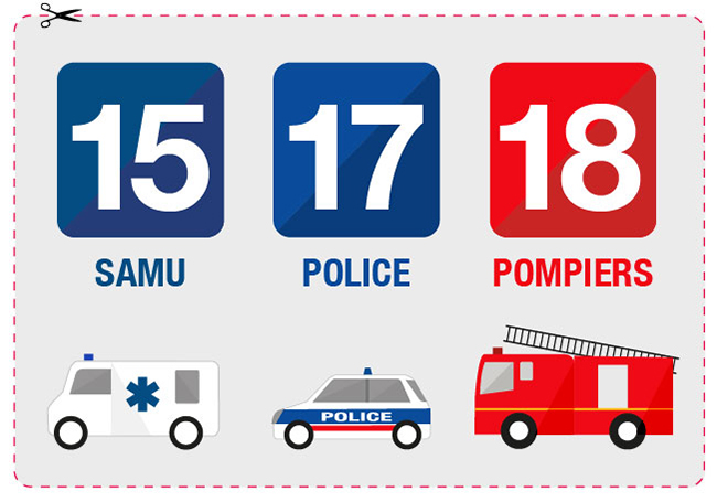 Numéros D'urgence à Imprimer pour les Enfants – Family Sauvetage