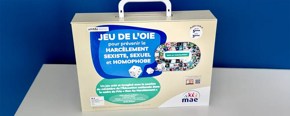 Malette de jeu de l'oie Non Au Harcèlement sexiste, sexuel et homophobe
