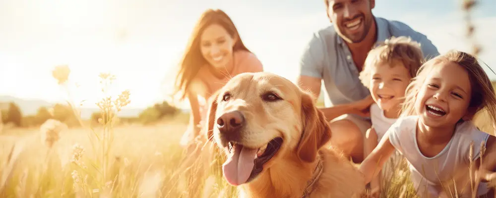 Famille avec un chien