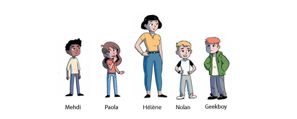 Personnages BD Main dans la main contre la harcèlement
